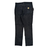 Carhartt Slim Fit Carpenter Pants - 31W 32L Black Cotton