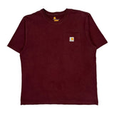Carhartt T-Shirt - Large Burgundy Cotton