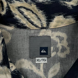 Quiksilver Floral Hawaiian Shirt - XL Black & White Cotton