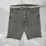 Levis Denim Shorts - 36W 10L Grey Cotton