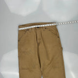 Wrangler Double Knee Carpenter Trousers - 33W 32L Brown Cotton
