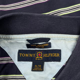 Tommy Hilfiger Striped Polo Shirt - XL Navy Cotton