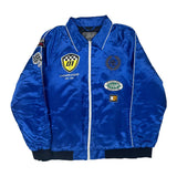 Championship Patches Brooklyn Cloth Graphic Bomber Jacket - Large Blue Polyester