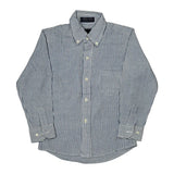 Age 7 Gant Striped Shirt - Small Blue Polyester Blend