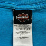 Las Vegas Harley Davidson Graphic T-Shirt - Large Blue Cotton