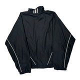 Adidas Striped Windbreaker - Small Black Polyester
