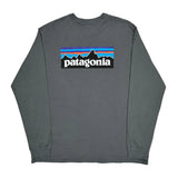 Patagonia Graphic Long Sleeve T-Shirt - 2XL Gray Cotton