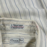 Christian Dior Striped Shirt - Medium Cream Cotton Blend
