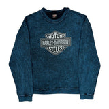 Motorcycles Harley Davidson Graphic Sweatshirt - 2XL Blue Cotton