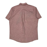 Tommy Hilfiger Striped Short Sleeve Shirt - Large Red Cotton