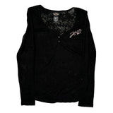 Motorcycle Harley Davidson Graphic Long Sleeve T-Shirt - Large Black Cotton Blend