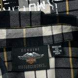 Motorcycles Harley Davidson Checked Short Sleeve Shirt - 2XL Black Cotton