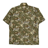 Campia Moda Floral Hawaiian Shirt - Medium Brown Cotton