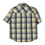 Coogi Checked Short Sleeve Shirt - Large Blue Cotton