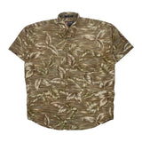 Chaps Ralph Lauren Hawaiian Shirt - Large Brown Cotton