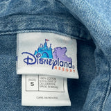 Mickey Mouse Embroidery Disney Cartoon Denim Shirt - Small Blue Cotton
