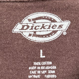 Dickies Henley Long Sleeve T-Shirt - Large Brown Cotton