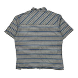 Mountain Hard Wear Striped Short Sleeve Shirt - Large Gray Cotton