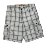 Lee Checked Cargo Shorts - 34W 10L Gray Cotton
