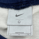 Made In USA Nike Spellout Long Sleeve T-Shirt - Large Blue Cotton