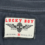 Lucky Boy Graphic T-Shirt - Medium Black Cotton