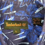 Timberland Floral Hawaiian Shirt - Large Black Cotton