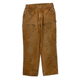 Made In USA Carhartt Double Knee Carpenter Pants - 31W 30L Brown Cotton