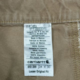 Carhartt Carpenter Trousers - 34W 30L Khaki Cotton