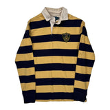 Polo By Ralph Lauren Striped Rugby Shirt - Small Navy Cotton