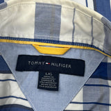 Tommy Hilfiger Checked Short Sleeve Shirt - Large Blue Cotton