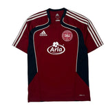 Denmark Dbu Adidas 2010-11 Training Football Shirt - Small Red Polyester