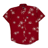 Chaps Ralph Lauren Floral Hawaiian Shirt - Medium Red Cotton