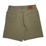 Levis Denim Shorts - 34W 10L Khaki Cotton