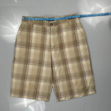 Phat Farm Checked Chino Shorts - 36W 10L Beige Cotton