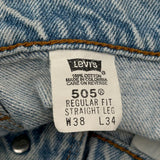Levis 505 Jeans - 38W 34L Light Wash Cotton