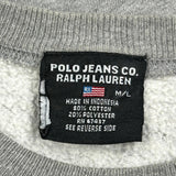 Polo By Ralph Lauren Spellout Sweatshirt - Medium Gray Cotton Blend
