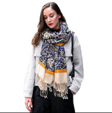 Anyyou 100% Pure Merino Wool Yellow Poncho for Women Winter Large Scarf Pashmina Shawl Bandana Neck Wrap