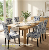 Anyseat Grey Leaf Vines Design Chair Cover – Elastic Slipcover with Anti‑Dirt Protection for Dining Room, Kitchen, Wedding, Hotel, Banquet & Restaurant