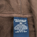 Polo By Ralph Lauren Graphic Hoodie - Large Brown Cotton