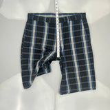 Dickies Checked Shorts - 35W 13L Blue Cotton