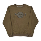 Hard Rock Cafe Graphic Sweatshirt - XL Brown Cotton