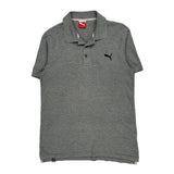 Puma Polo Shirt - Small Grey Cotton