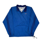 Vintage Three Stripes Adidas Windbreaker - Large Blue Polyester