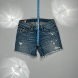 True Religion Denim Shorts - 30W US 4 Blue Denim