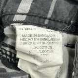 Lee Checked Cargo Shorts - 31W 11L Black & White Cotton