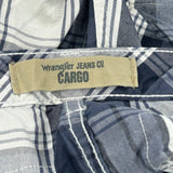 Wrangler Checked Cargo Shorts - 36W 11L Blue Cotton