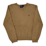 Polo By Ralph Lauren V-Neck Sweater - XL Beige Cotton