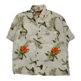 Puritan Floral Hawaiian Shirt - Large Beige Viscose