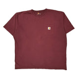 Carhartt T-Shirt - 2XL Burgundy Cotton