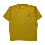 Carhartt T-Shirt - Large Yellow Cotton